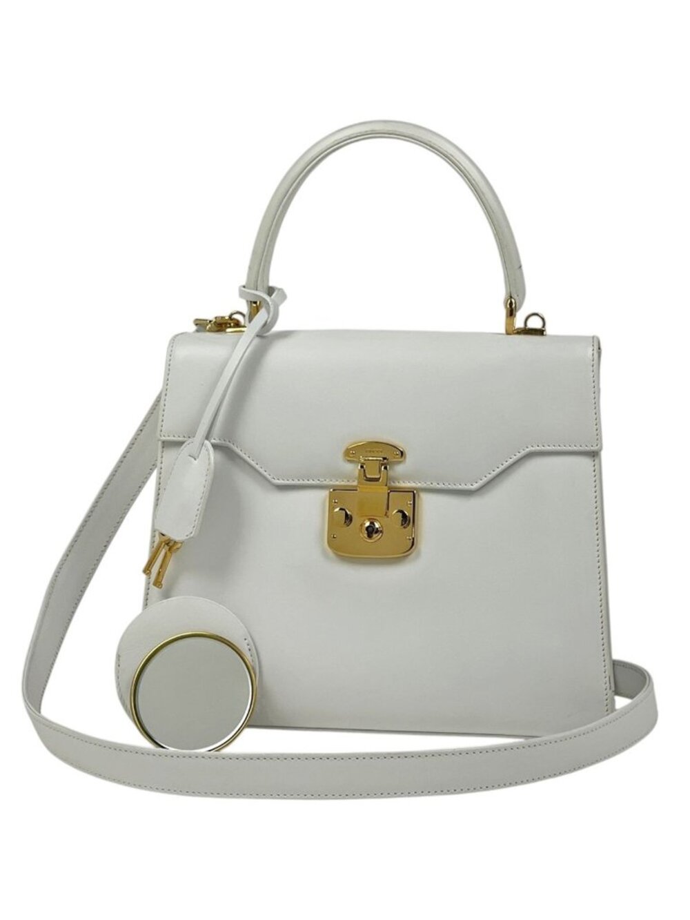 Gucci Handbag 2-Way Vintage 000 23 Leather White